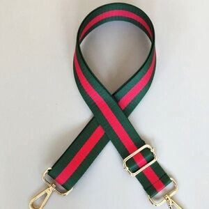 New Crossbody Shoulder Strap Replacement Green/Red Web NWT